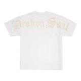 Men Broken Soul Cream Chenille Oversize T-Shirt