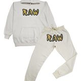 Men 003 RAW Green/Yellow 3D Embroidery Hoodie and Jogger Set