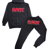 Men 006 RAW Bubble Red Chenille Hoodie and Jogger Set