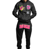 Men RAW Post Human Vs The World Chenille Hoodie and Joggers Set