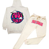 Men RAW Post Human Vs The World Chenille Hoodie and Joggers Set