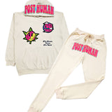 Men RAW Post Human Vs The World Chenille Hoodie and Joggers Set