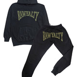 Men Rawyalty Olive Chenille Hoodie and Joggers Set