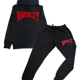 Men Rawyalty Red Chenille Hoodie and Joggers Set