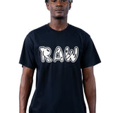 Men 003 RAW Black/White 3D Embroidery T-Shirt