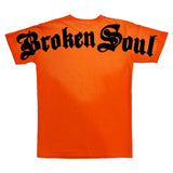 Men Broken Soul Black Chenille T-Shirt