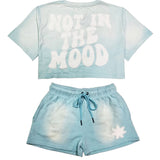 Women Crop Set "Not In The Mood"