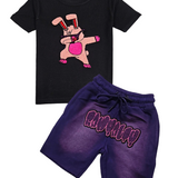 Kids Dub Bunny Chenille T-Shirt and Cotton Shorts Set
