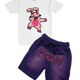 Kids Dub Bunny Chenille T-Shirt and Cotton Shorts Set