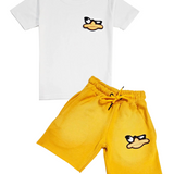 Kids Duck Chenille T-Shirt and Cotton Shorts Set