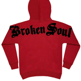 Men Broken Soul Black Chenille Hoodie