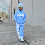 Kids RAW Star White Puff Hoodie and Jogger Set