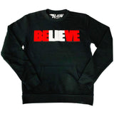 BELIEVE Chenille Long Sleeves - Black - Rawyalty Clothing