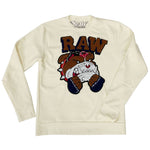 Men Bulldog Chenille Long Sleeves - Cream - Rawyalty Clothing