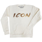 Men Cursive ICON Gold Bling Long Sleeves - Cream - Rawyalty Clothing
