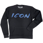 Cursive ICON Light Blue Bling Long Sleeves - Black - Rawyalty Clothing