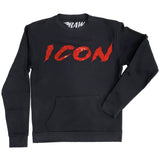 Cursive ICON Red Bling Long Sleeves - Black - Rawyalty Clothing