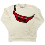 Men Pouch Chenille Long Sleeves - Cream - Rawyalty Clothing