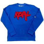 Men Real Red Chenille Long Sleeves - Royal - Rawyalty Clothing