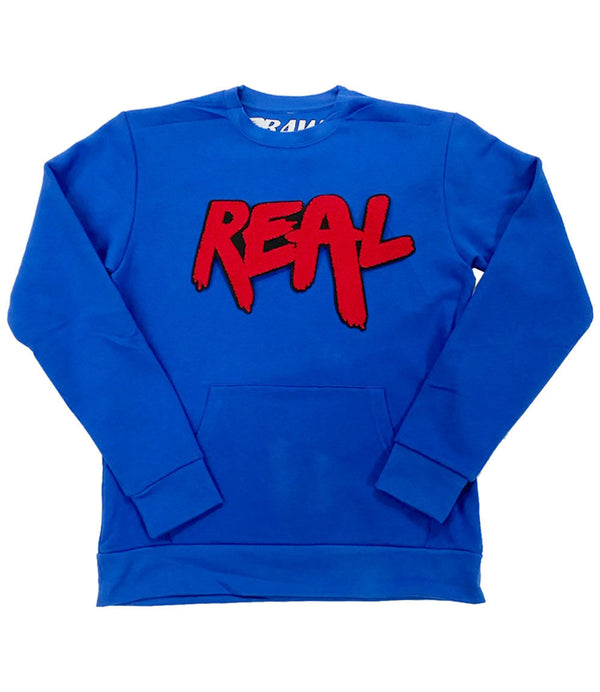Men Real Red Chenille Long Sleeves - Royal - Rawyalty Clothing