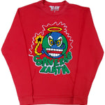 Men Save The Earth Chenille Long Sleeves - Red - Rawyalty Clothing