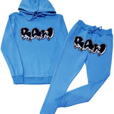 Men RAW Drip Black Chenille Hoodie and Joggers Set - Rawyalty Clothing