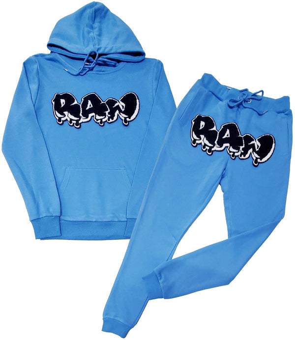 Men RAW Drip Black Chenille Hoodie and Joggers Set - Rawyalty Clothing