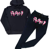 Men RAW Drip Camo Pink Chenille Hoodie and Joggers Set - Rawyalty Clothing