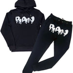 Men RAW Drip White Chenille Hoodie and Joggers Set - Rawyalty Clothing