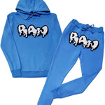 Men RAW Drip White Chenille Hoodie and Joggers Set - Rawyalty Clothing
