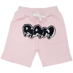 Kids RAW Drip Black Chenille Cotton Shorts - Rawyalty Clothing