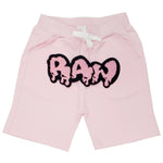 Kids RAW Drip Pink Chenille Cotton Shorts - Pink - Rawyalty Clothing