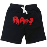 Kids RAW Drip Red Chenille Cotton Shorts - Rawyalty Clothing