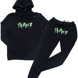 Kids RAW Drip Camo Green Chenille Hoodie and Jogger Set - Rawyalty Clothing