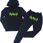 Kids RAW Drip Lime Green Chenille Hoodie and Jogger Set - Rawyalty Clothing