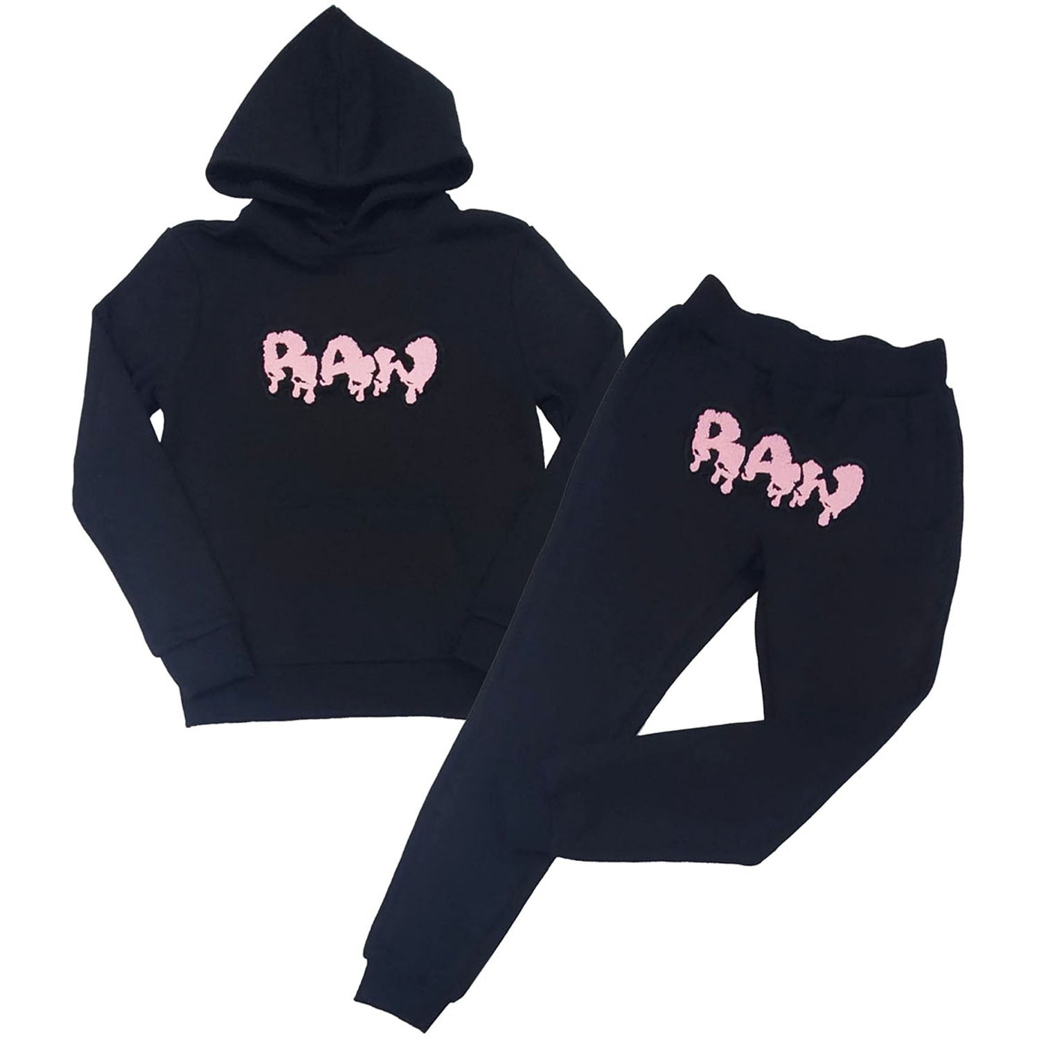 Kids RAW Drip Pink Chenille Hoodie and Jogger Set - Rawyalty Clothing