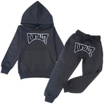 Kids Rawyalty Black Chenille Hoodie and Jogger Set - Rawyalty Clothing