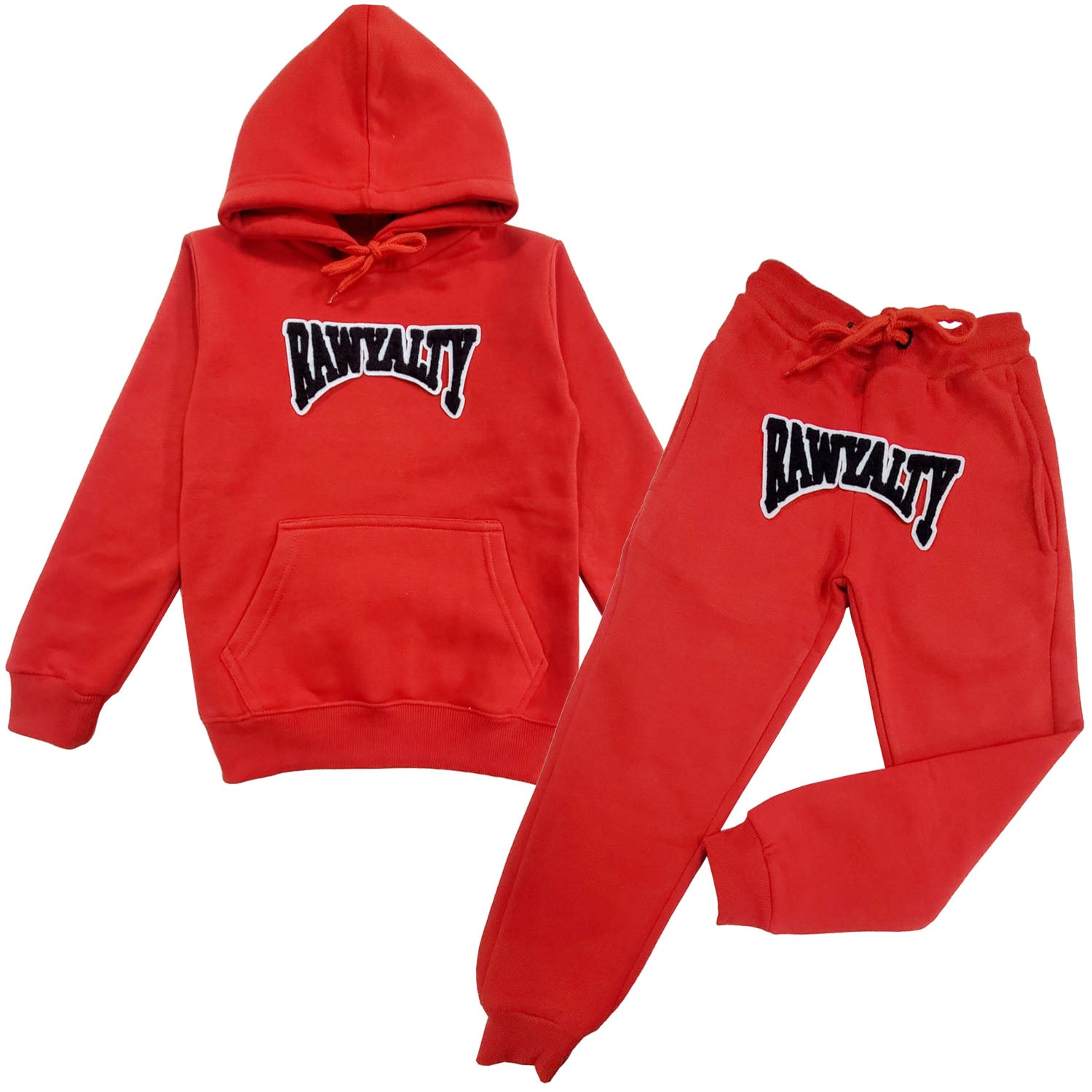 Kids Rawyalty Black Chenille Hoodie and Jogger Set - Rawyalty Clothing