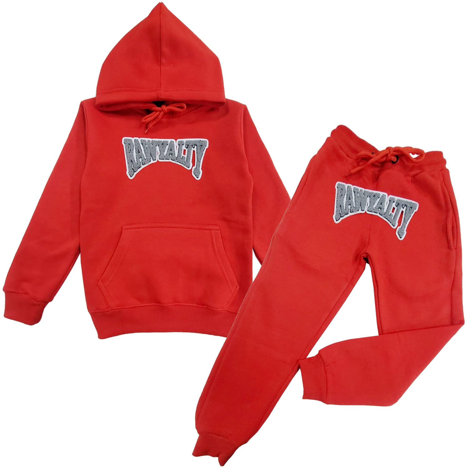 Kids Rawyalty Grey Chenille Hoodie and Jogger Set - Rawyalty Clothing