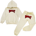 Kids Rawyalty Red Chenille Hoodie and Jogger Set - Rawyalty Clothing