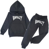 Kids Rawyalty White Chenille Hoodie and Jogger Set - Rawyalty Clothing