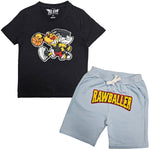 Kids Rawballer Chenille T-Shirts and Cotton Shorts Set - Rawyalty Clothing