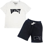 Kids Rawyalty Black Chenille T-Shirts and Cotton Shorts Set - Rawyalty Clothing