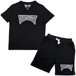 Kids Rawyalty Grey Chenille T-Shirts and Cotton Shorts Set - Rawyalty Clothing
