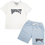 Kids Rawyalty Grey Chenille T-Shirts and Cotton Shorts Set - Rawyalty Clothing