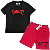 Kids Rawyalty Red Chenille T-Shirts and Cotton Shorts Set - Rawyalty Clothing