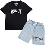 Kids Rawyalty White Chenille T-Shirts and Cotton Shorts Set - Rawyalty Clothing
