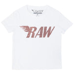 Kids RAW Wing Red Bling Crew Neck - White - Rawyalty Clothing