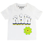 Kids Smiley Drip Puff Print Crew Neck - White - Rawyalty Clothing