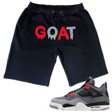 Men GOAT Red/Grey Chenille Cotton Shorts - Rawyalty Clothing